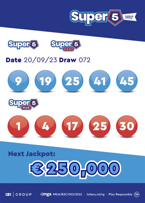 malta national lottery super 5 latest draw.